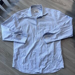 Joseph Abboud Light Blue Plaid Dress Shirt